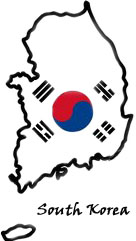 Korea map flag